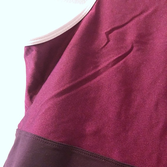 Fabletics Luana Two Tone Maroon Tank Top - Picture 6 of 8